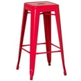 thumbnail image 1 of Basicwise 30-inch Backless Metal Bar Stool Stackable Heavy-Duty Counter-Height Chair for Home Bars Patios Kitchen Islands Cafes Restaurants Bistros and Dining Areas for Indoor & Outdoor Use, Red, 1 of 6