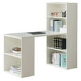 thumbnail image 1 of Basicwise QI004018.WT.M 47.25 x 20 x 47.25 in. Computer Writing Workstation Table with Combo Bookshelf Bookcase, White - Medium - Rectangle, 1 of 5