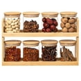 thumbnail image 1 of Basicwise Versatile 2-Tier Bamboo Spice Rack and Pantry Organizer with 8 Glass Jars – Perfect for Countertop Storage in Kitchens to Keep  Seasoning Containers Neatly Displayed and Easily Accessible, 1 of 10