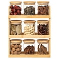 thumbnail image 1 of Basicwise Versatile 3-Tier Bamboo Spice Rack and Pantry Organizer with 9 Glass Jars – Perfect for Countertop Storage in Kitchens to Keep  Seasoning Containers Neatly Displayed and Easily Accessible, 1 of 10