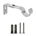thumbnail image 1 of Basiess Adjustable Curtain Rod Brackets Wall Mounted, Heavy Duty Metal Single Rod Holder for Windows, Extendable Drapery Brackets with Screws, Easy Install Curtain Rod Support for Home Silver, 1 of 7