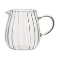 thumbnail image 1 of Basiess Elegant Glass Creamer Pitcher for Coffee - Heat Resistant Small Serving Jug for Milk Cream Syrup Microwave Safe (Clear3, 1Pcs), 1 of 5