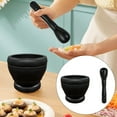 thumbnail image 1 of Basiess Garlic Press Set, Wooden Mortar And Pestle Set, Natural Herbal Spice Grinder Bowl, Manual Crusher for Garlic Ginger Grains, Traditional Kitchen Cooking Tool D, 1 of 9