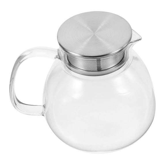 Basiess Glass Teapot | Handheld Tea Kettle Infuser Kitchen Essential - Large Pot with Strainer for Loose Leaf Tea, Home Brewing & Daily Use | Dishwasher Safe, Heat-Resistant White