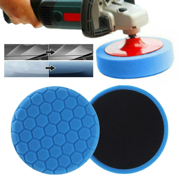 Basiess Hexagon Honeycomb Polishing Pads – Coarse/Medium/Fine Buffing Sponges for Car Detailing, Paint Correction, Wax Application, Compatible with 5” Polishers Blue