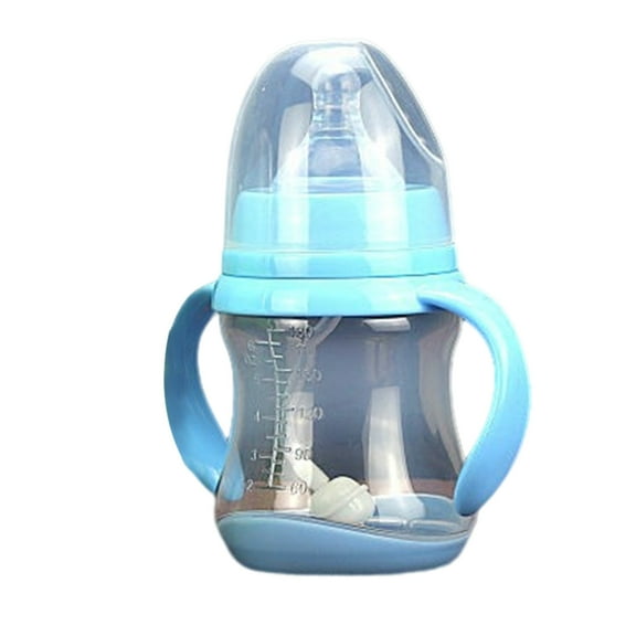 Basiess Kitchen Cups Dishwasher Safe Clearance! 1Pc Plastic Milk Bottle Wide Caliber Pp Bottle with Handle Anti Drop Anti Flatulence Plastic Bottle C