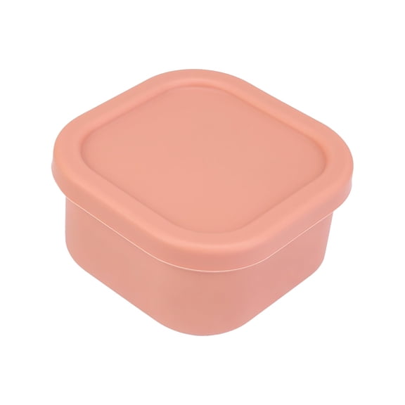 Basiess Leak Proof Silicone Food Storage Container with Lid, Reusable Freezer Safe Ice Cube Mold, Microwave and Oven Safe Silicone Box for Meal Prep Pink