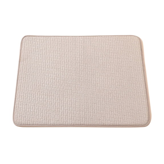 Basiess Microfiber Dish Drying Mat - Absorbent Kitchen Counter Drainer for Dishes Glasses Quick Dry (Beige), 1Pcs, 15X20In