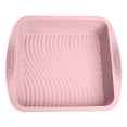 thumbnail image 1 of Basiess Silicone Square Cake Pan - Nonstick Baking Mold for Brownies Lasagna Rice Oven Safe (1Pcs, Pink), 1 of 6