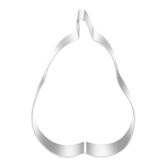 Basiess Stainless Steel Cookie Cutter - Fruit Shapes Pear Watermelon Strawberry Banana for Baking, 3X2In (Silver5)