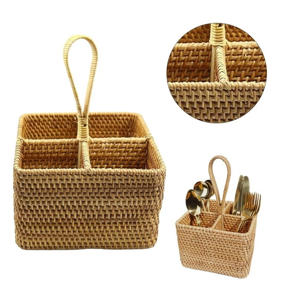 Basiess Storage Basket | Stackable Utensil Caddy with Drain Holes - Rustproof Kitchen Countertop Organizer for Dining Table & Dishwasher Storage, Utensil Holder Condiment Organizer