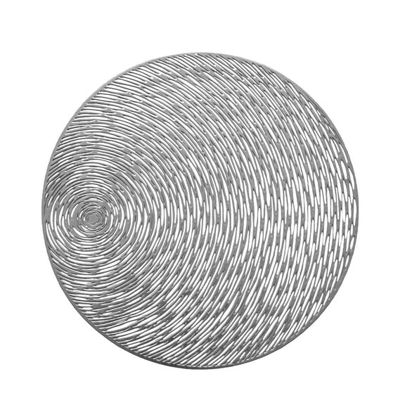 Basiess Table Mats, Decoration Table Vinyl Mats for Dinner Placemats Pretty Easy Shape to Round Party Elegant Clean Kitchen，Dining & Bar, Pvc Placemat Silver