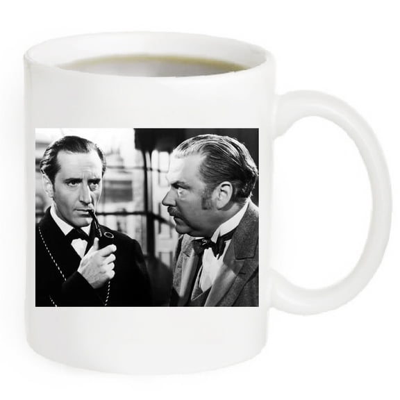 Basil Rathborne Photo Coffee Mug 11 oz, The name and date of brith is printed on the back of the mug #BR09