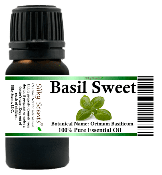 Basil Sweet Essential Oil 1 fl oz (30 ml) - 100% Pure and Natural by Silky Scents
