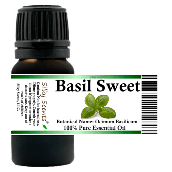 Basil Sweet Essential Oil 5 ml (1/6 fl oz) - 100% Pure and Natural by Silky Scents
