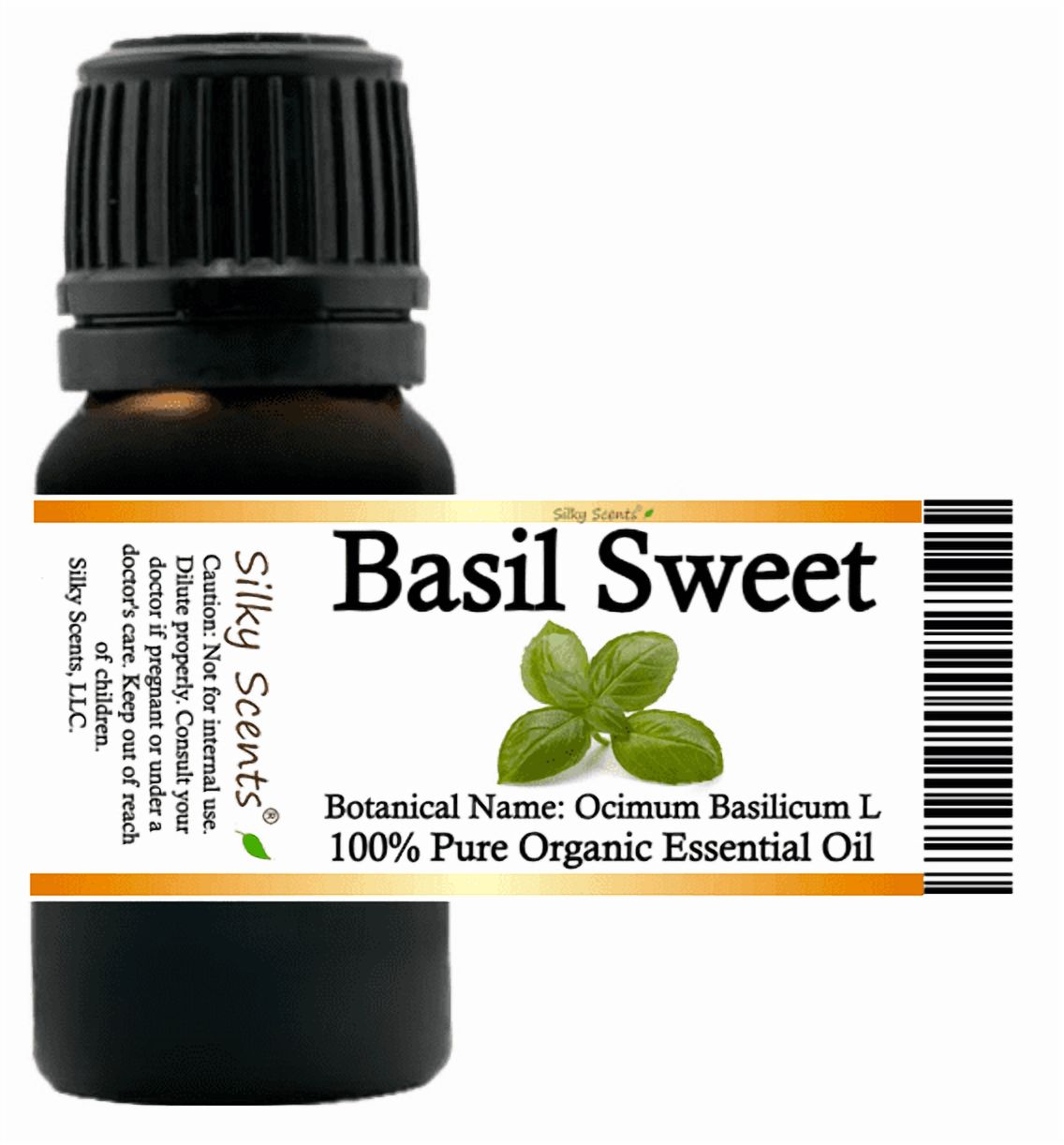Basil Sweet Organic Essential Oil 1 fl oz (30 ml) - 100% Pure and Natural by Silky Scents