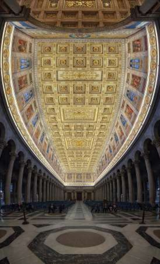 Basilica San Paolo fuori le mura Roma Canvas Art - Massimo Cuomo (12 x 18)