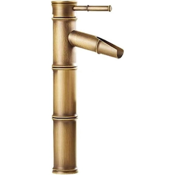 Basin Faucet Bathroom Faucet Brass Basin Faucets Luxury Tap Tall Bamboo Hot Cold Water with Two Pipes Kitchen Outdoor Garden Basin Sink