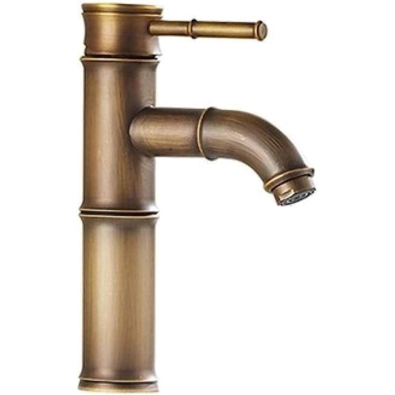 Basin Faucet Bathroom Faucet Brass Basin Faucets Luxury Tap Tall Bamboo Hot Cold Water with Two Pipes Kitchen Outdoor Garden Basin Sink