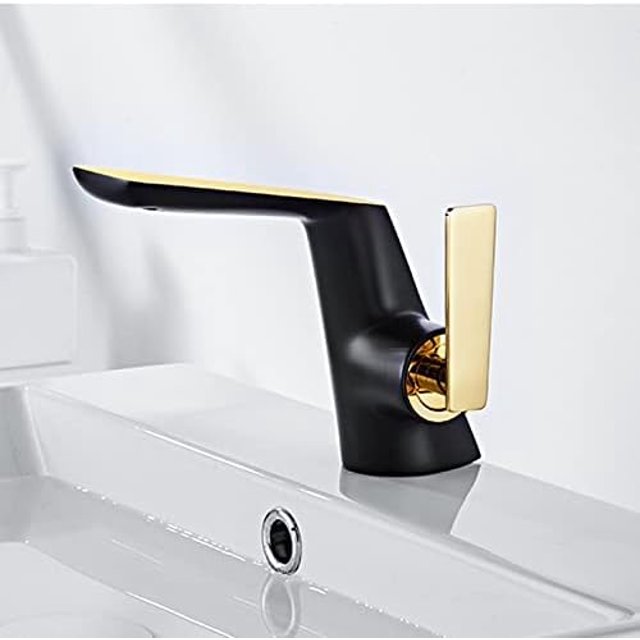Basin Faucet Black/Silver Modern Brass Basin Mixer Tap Bathroom Faucet