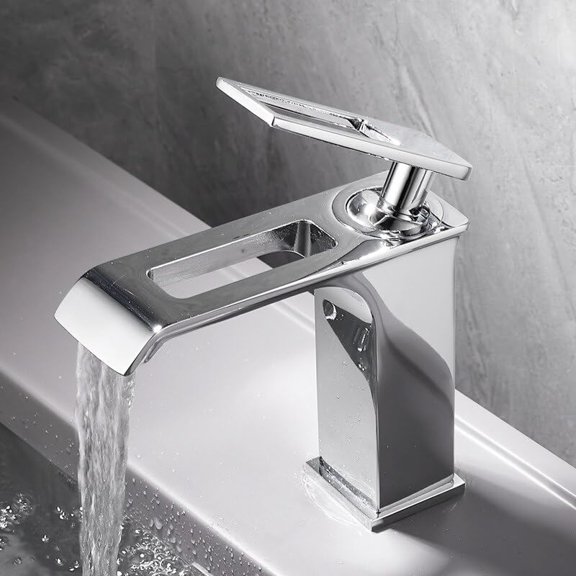 Basin Faucet Black Sink Mixer Tap Bathroom Waterfall Mixer Brass Faucet Hot and Cold Vessel Sink Water Taps Deck Mount White