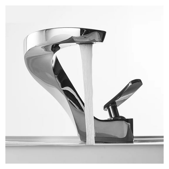 Basin Faucet Cold And Hot Waterfall Contemporary Chrome Brass Bathroom Basin Sink Mixer, Deck Mounted Waterfall Tap 21045