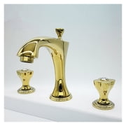 Basin Faucet Gold Bathroom Faucet 3 Hole Widespread Basin Mixer Hot And Cold Brass Sink Faucet Water Basin Tap