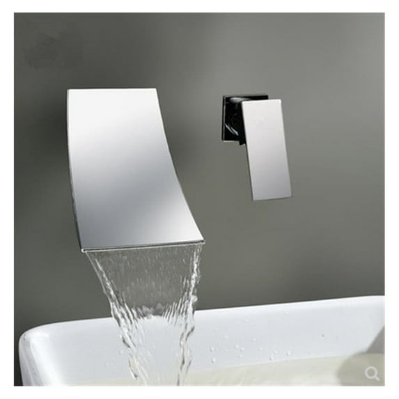Basin Faucet Gold Bathroom Faucet In-Wall Black Waterfall Faucet Hot and Cold Bathroom Sink Tap Basin Mixer Tap Set ,360° Swivel Spout