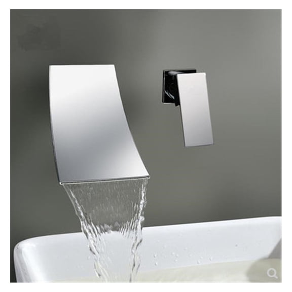 Basin Faucet Gold Bathroom Faucet In-Wall Black Waterfall Faucet Hot and Cold Bathroom Sink Tap Basin Mixer Tap Set