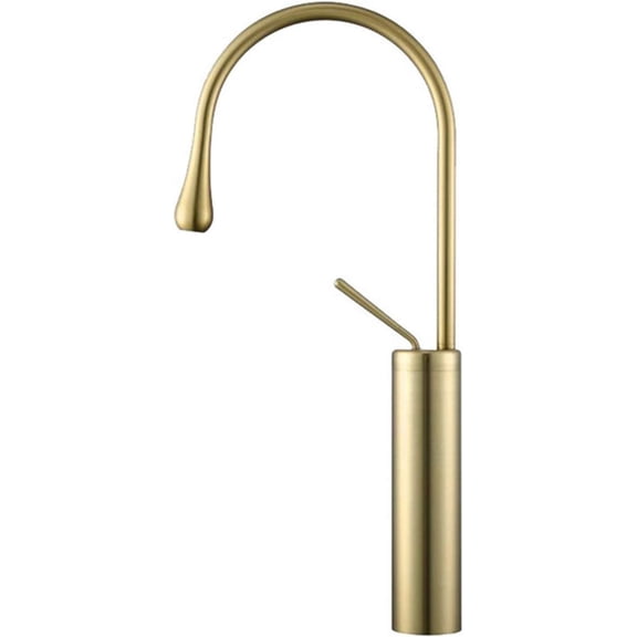 Basin Faucet, Refined Copper Hot and Cold Water Mixer Tap, 360°Rotation Single Handle Single Hole Sink Faucet, Drop Shape, All Copper Spool,D