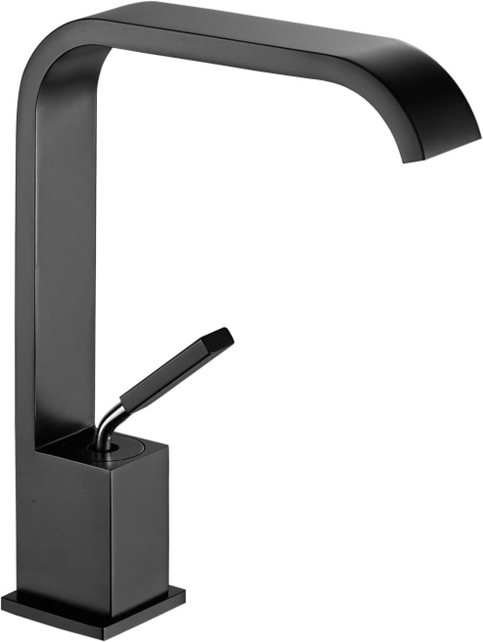 Basin Faucet Waterfall, Brass Faucet Bathroom, Sink Faucet Hot and Cold Mix Tap, Single Handle Waterfall Bathroom Sink Faucets, Black