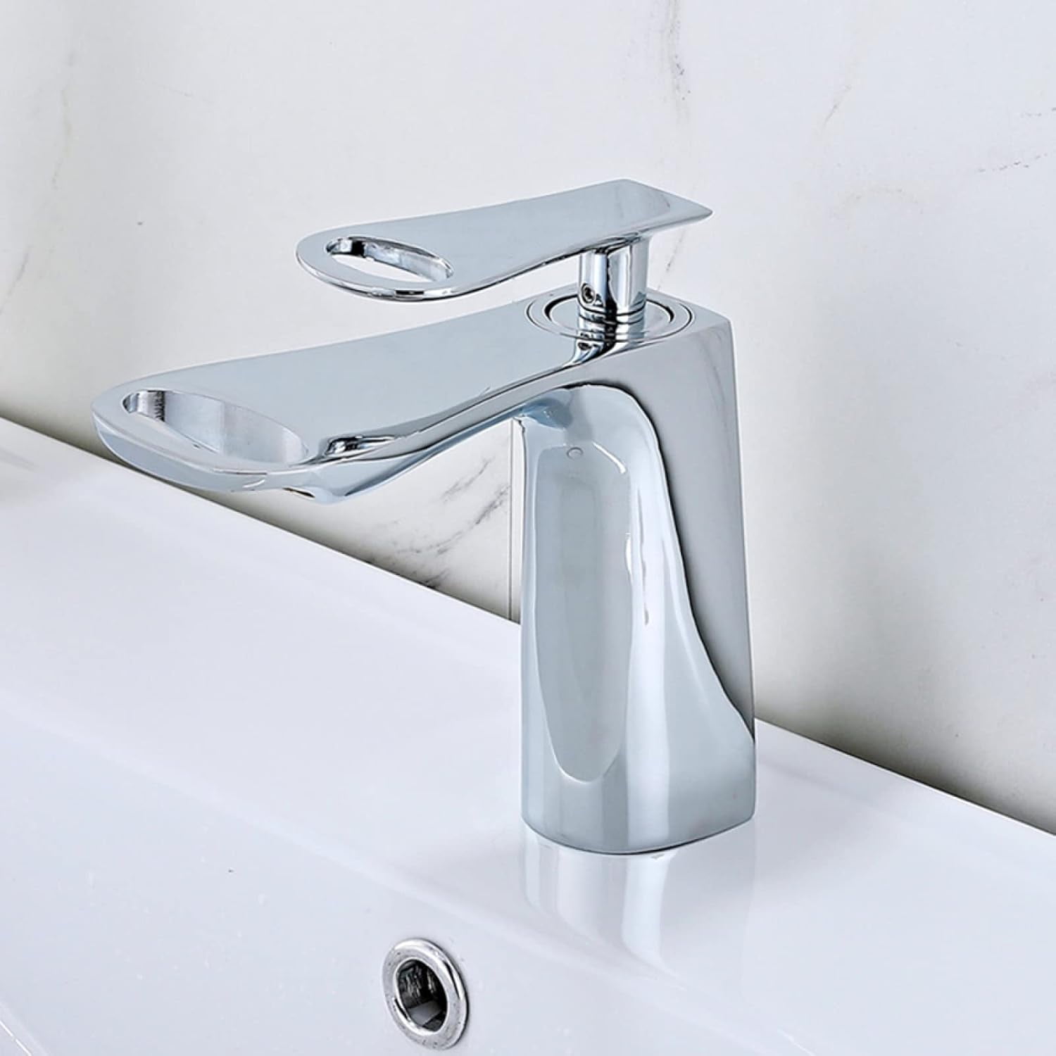 Basin Mixer Tap Waterfall Tap Gun Gray Bathroom Mixer Tap Waterfall Bathroom Sink Taps Bathroom Taps Full Copper Hot And Cold Mixing Single Handle Single Hole Short - View #11