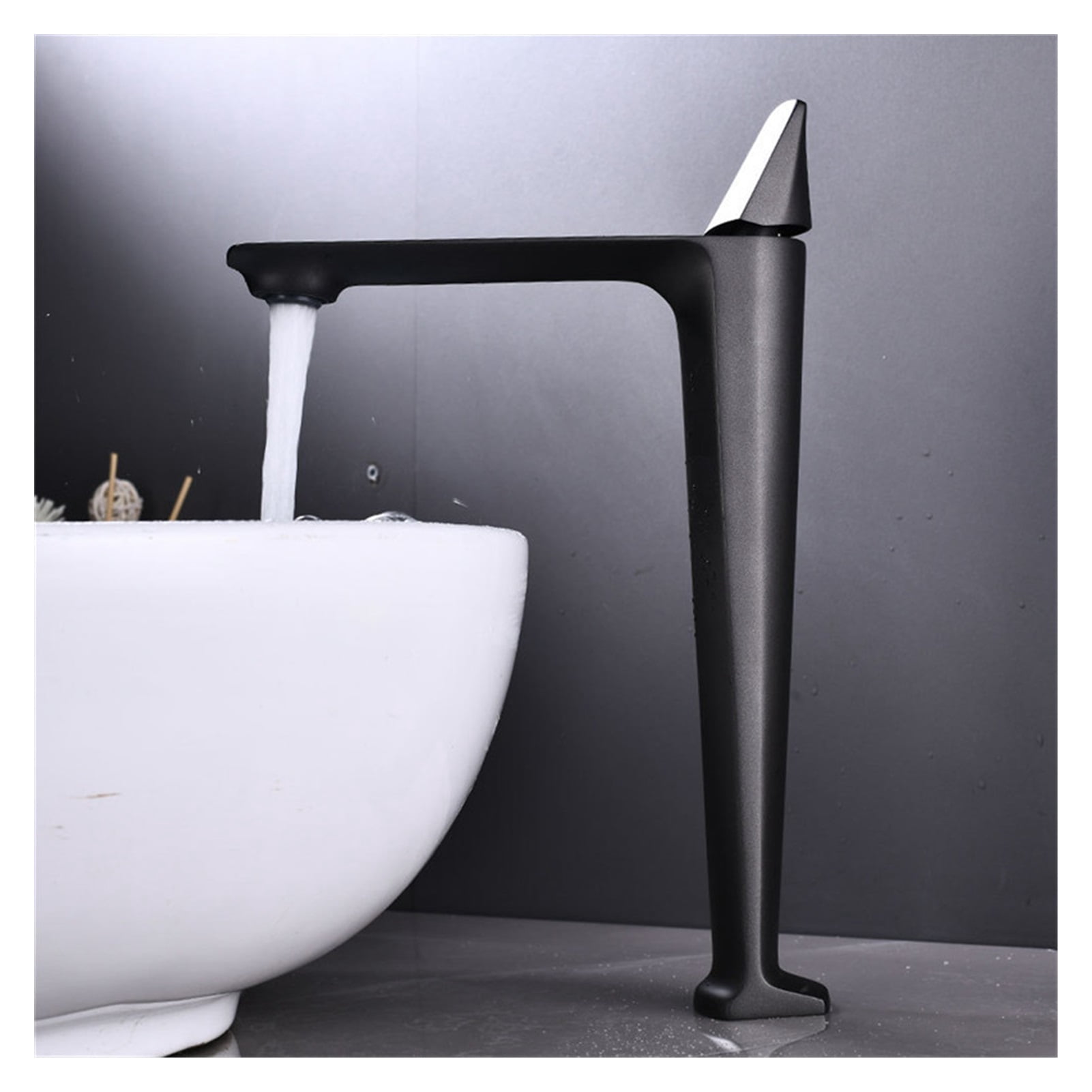 Basin Faucets Black Brass Faucet Hot and Cold Bathroom Sink Faucet Deck Mounted Toilet Nickel/Grey Color Mixer Water Tap