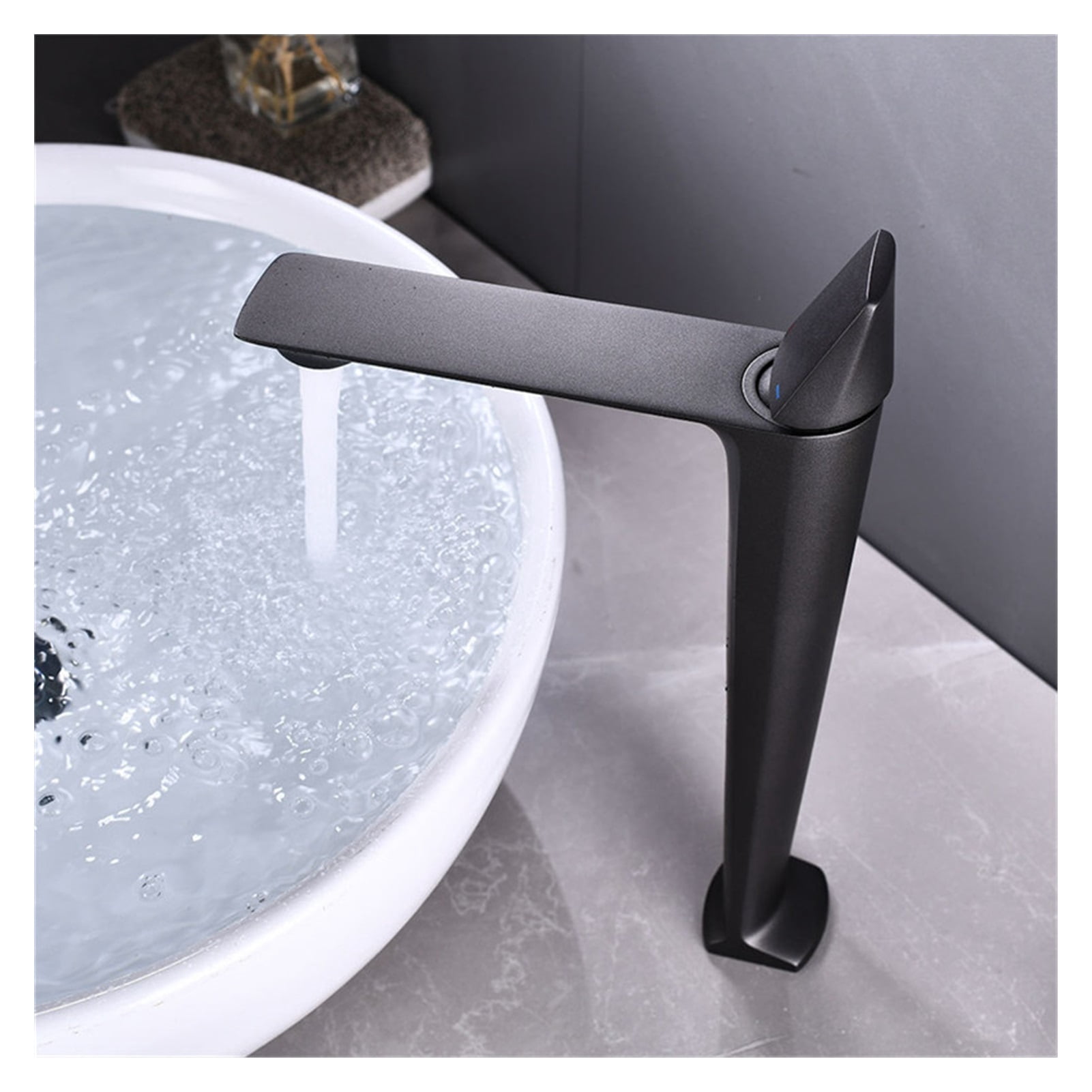 Basin Faucets Black Brass Faucet Hot and Cold Bathroom Sink Faucet Deck Mounted Toilet Nickel/Grey Color Mixer Water Tap