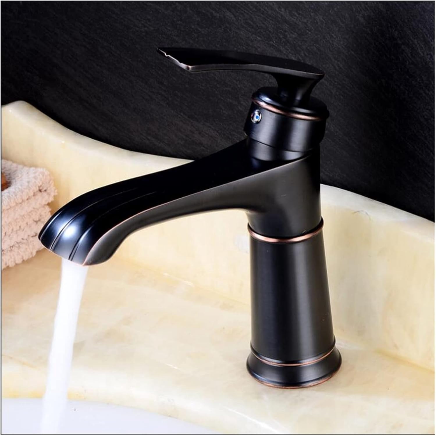 Basin Faucets Black Oil Brushed Copper Bathroom Faucet Mixer Vintage ...