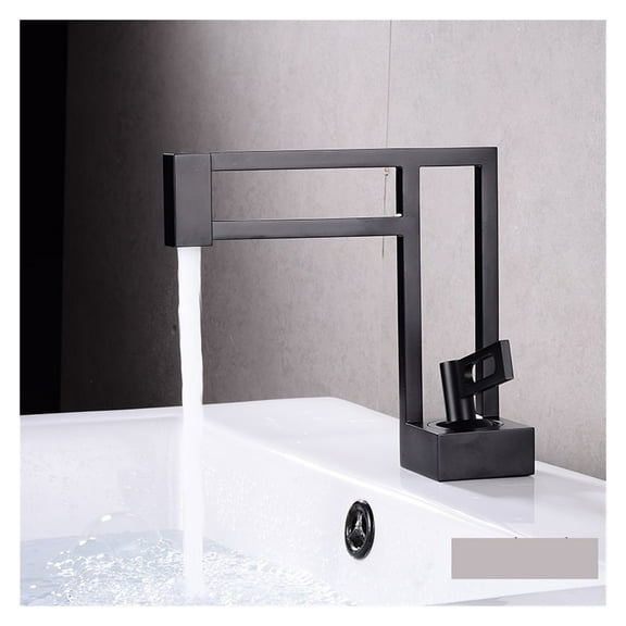 Basin Faucets Black Sink Mixer Taps Brass Bathroom Taps Square Vessel Sink Faucet Black Basin Mixer Cold Hot Water
