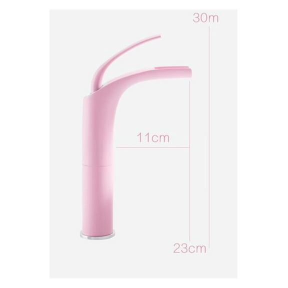 Basin Faucets Pink Love Color Waterfall Faucet Bathroom Faucet Hot and Cold Basin Mixer Tap Faucet Brass Sink Wash Crane ,Effortless Installation