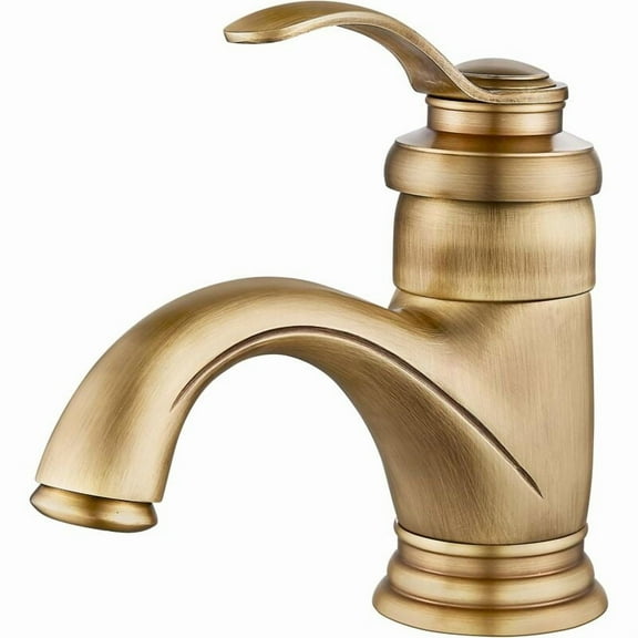 Basin Mixer Tap Retro Bathroom Faucet, Single Lever Brass Basin Mixer Tap, Modern Basin Faucet with Adjustable Hot and Cold, Brass 3/8''