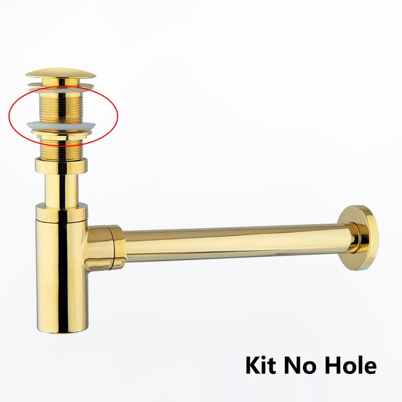 Basin Pop Up Drain Gold Brass Bottle Trap Bathroom Sink Siphon Drains ...