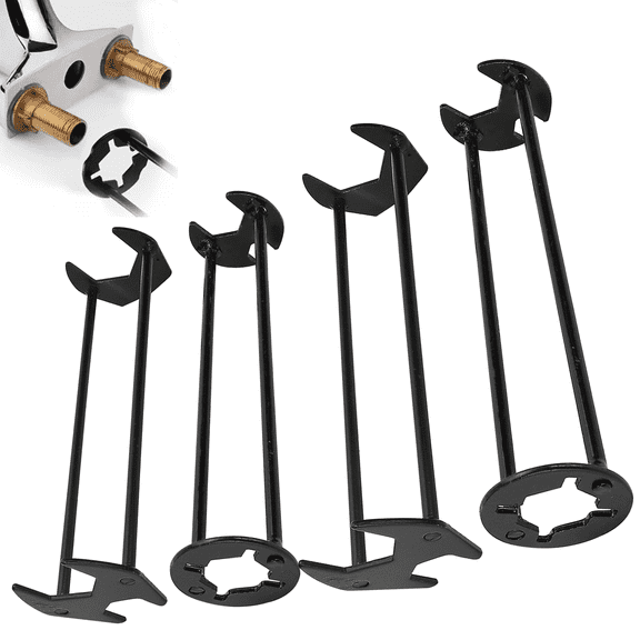 Basin Wrench 4-Pack - Sink Faucet Installation & Removal Tool, Extendable Handle for Tight Spaces Under Sink, Plumbing Repair Essential