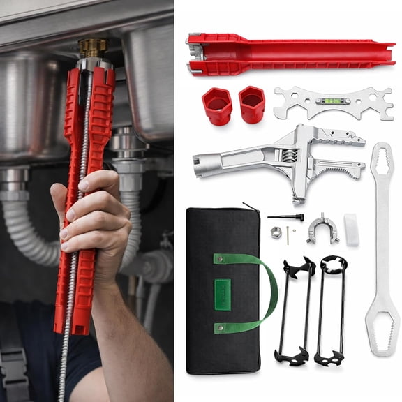 Basin Wrench Set  Ultimate, Heavy-Duty Plumbing Tool Kit for Tight Spaces, Unmatched Precision for DIY, Homeowners & Pros, Rust-Resistant, Effortless & Revolutionary Sink, Faucet & Bathroom Repairs