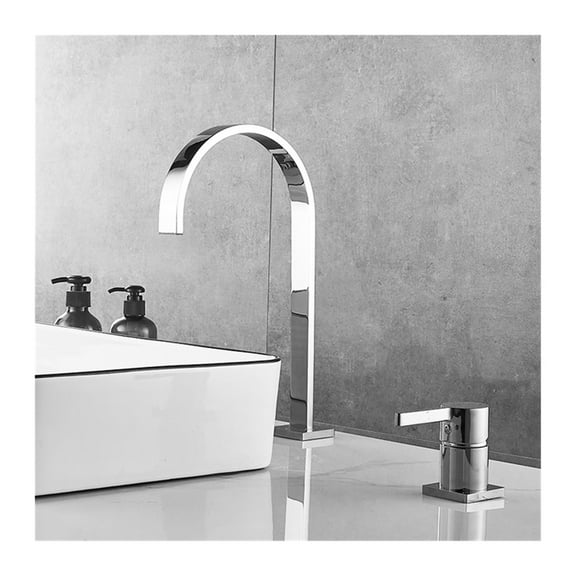 Basin faucet Bathroom super long pipe two holes Brushed Gold/Black bathroom faucet sink tap 360 rotating widespread basin Tap
