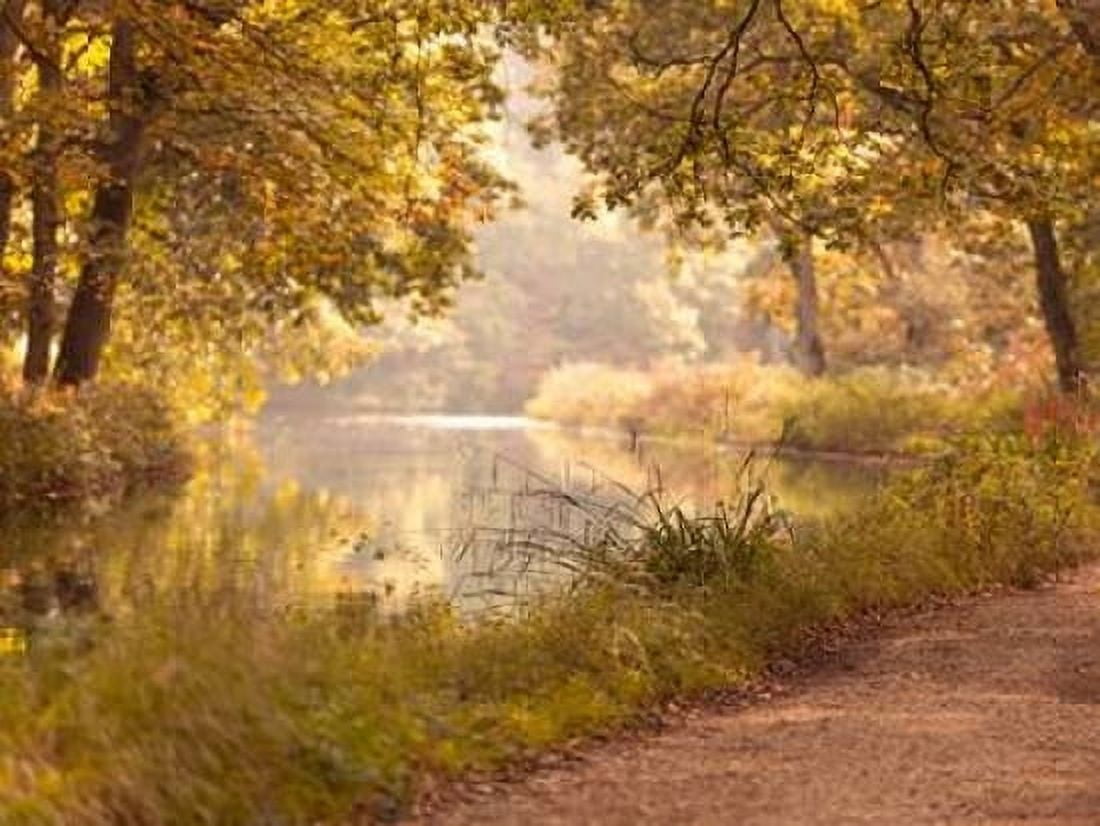Basingstoke canal in countryside UK Canvas Art - Assaf Frank (18 x 24)