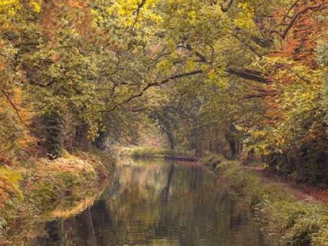 Basingstoke canal in countryside UK Canvas Art - Assaf Frank (18 x 24)