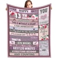 thumbnail image 1 of Basiole 13 Year Old Girl Gift Ideas Blanket, Gifts for 13 Year Old Girl, 13th Birthday Gifts for Girls, Best Present for 13 Year Old Girl, 13th Birthday Decorations for Girls Throw Blankets 50"X60", 1 of 6