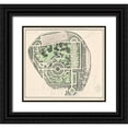 thumbnail image 1 of Basire, James 22x20 Black Ornate Wood Framed with Double Matting Museum Art Print Titled - Marybone Park Farm Plan, 1 of 4