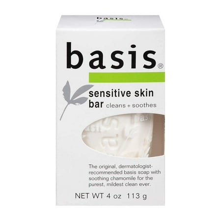 Basis Sensitive Skin Bar Soap Unscented For Sensitive Skin, 4 Oz, 7 Pack