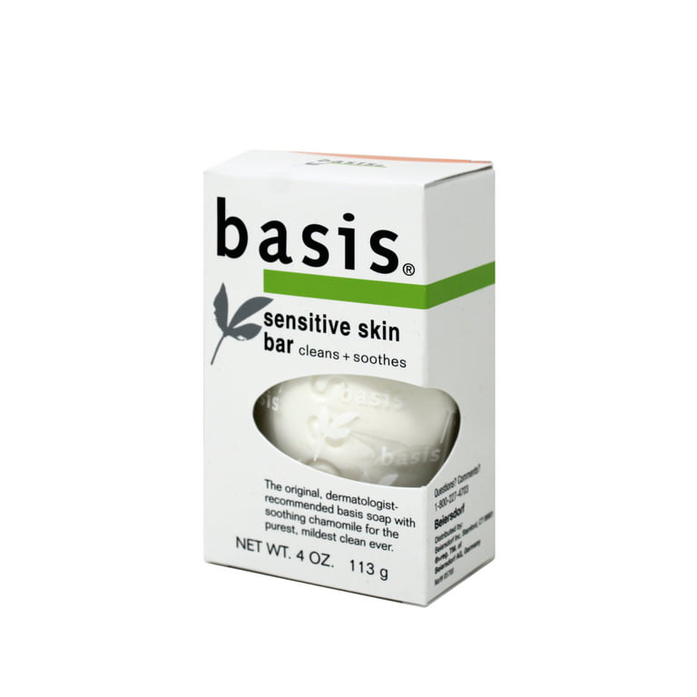 Basis Sensitive Skin Bar Soap - Unscented Soap Bar For Sensitive Skin - 4  Oz.