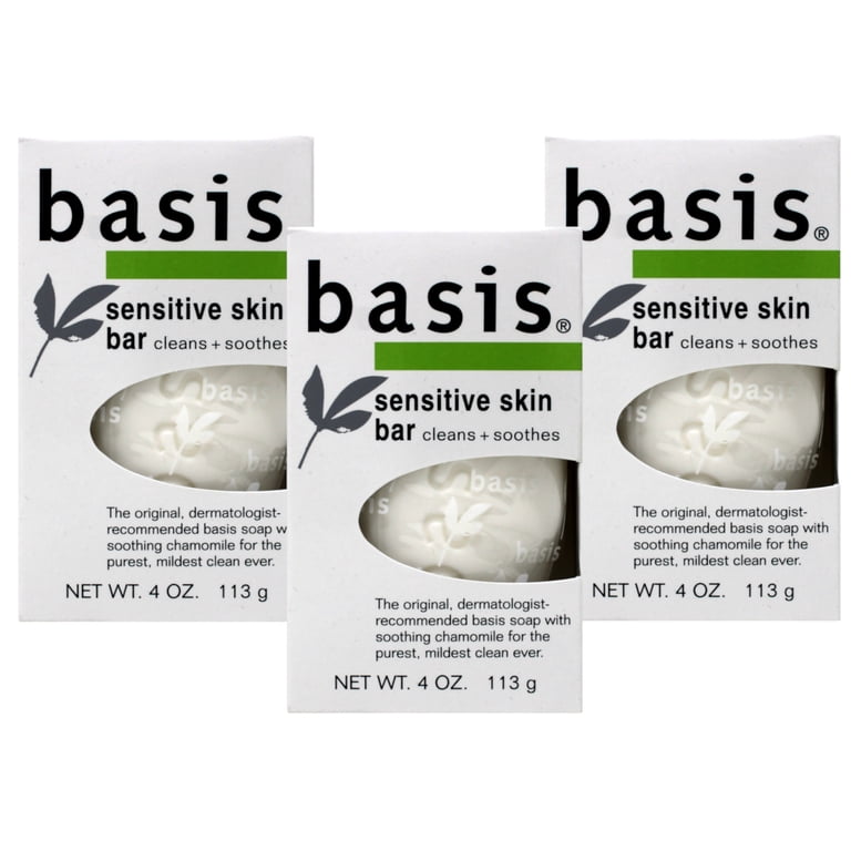 Basis Sensitive Skin Cleansing Bar, Chamomile and Aloe, Fragrance
