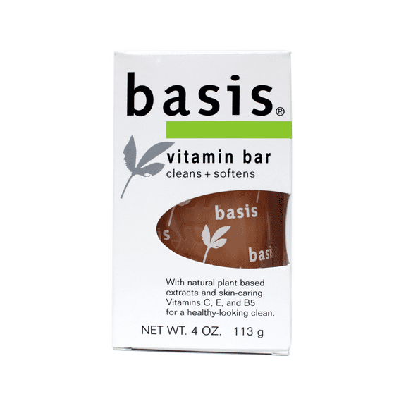 Basis Vitamin Bar Soap Cleans Plus Softens 4 oz